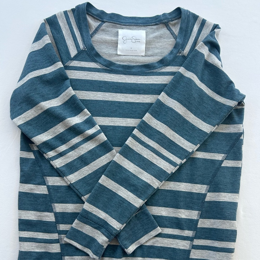 Jessica Simpson size medium green striped shirt